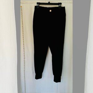 Ted Baker Womens Size 2 Stretch Flat Front Tapered Leg Cuff Jogger Pants Black